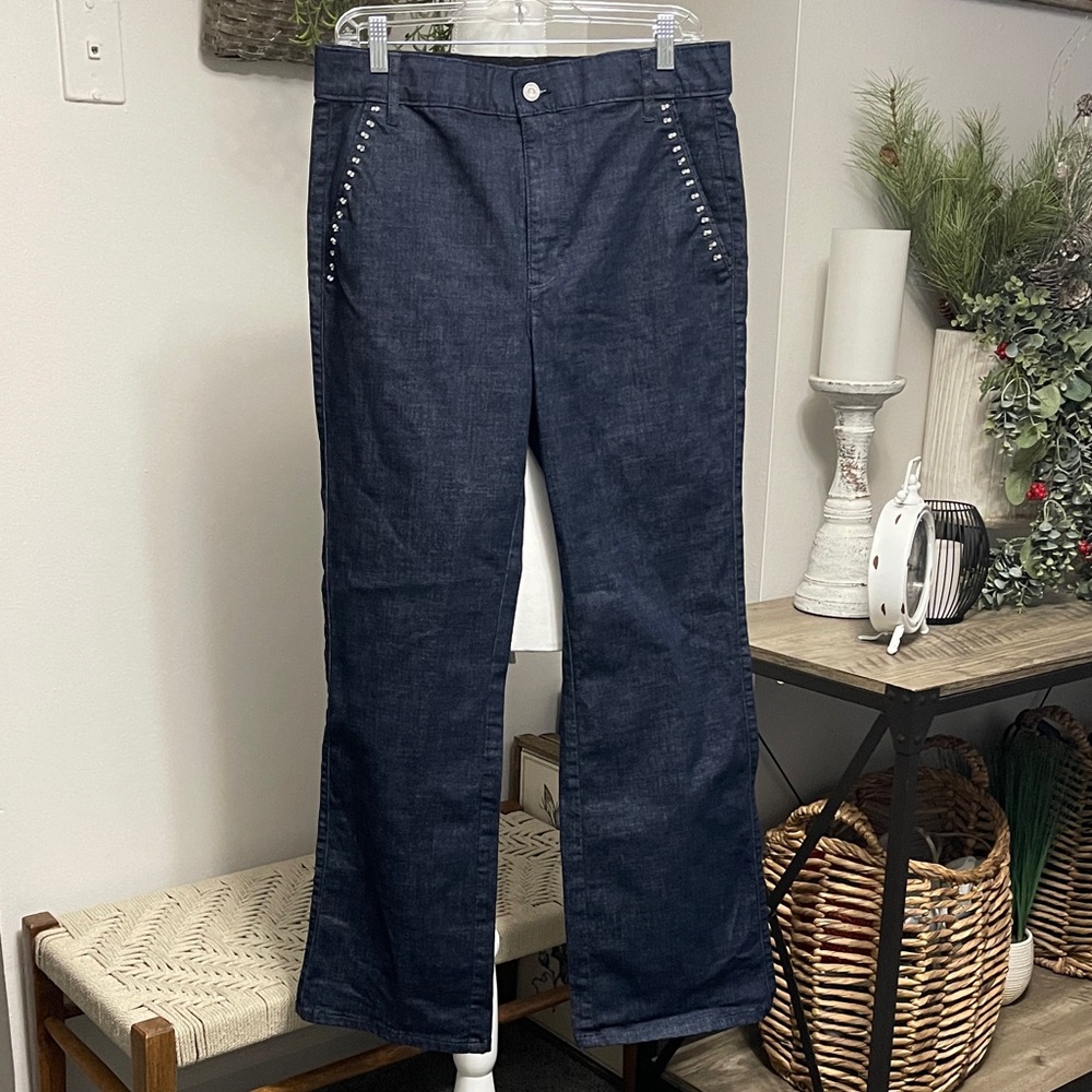White House Black Market Dark Blue Flare Jeans